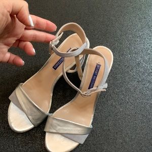 Women’s size 6 silver Stuart Weitzman block sandals